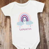 かわいい小さな虹 ベビーボディスーツ