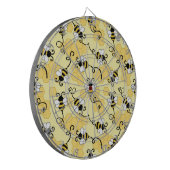 かわいい小さな蜂のパターン ダーツボード (正面左)