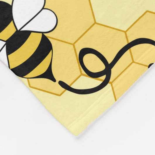 かわいい小さな蜂のパターン フリースブランケット (角)