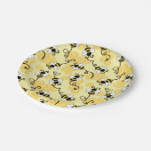 かわいい小さな蜂のパターン ペーパープレート (アングル)