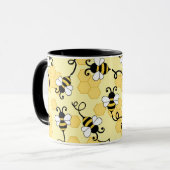 かわいい小さな蜂のパターン マグカップ (正面左)
