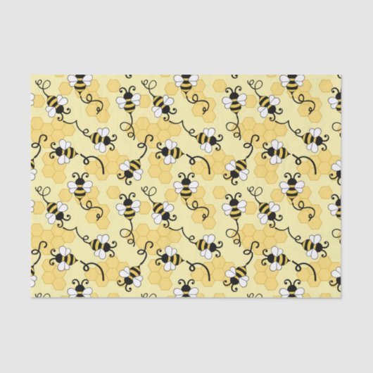 かわいい小さな蜂のパターン 薄葉紙 (正面)