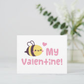 かわいい小さな蜂の子、バレンタインパン ポストカード (スタンド正面)