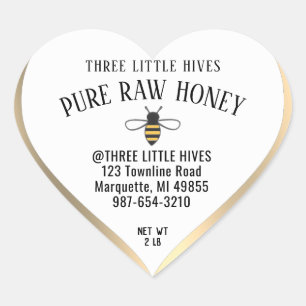 かわいい小さな蜂の蜂蜜ラベル金ゴールドグラデーシ縁どョン ハートシール