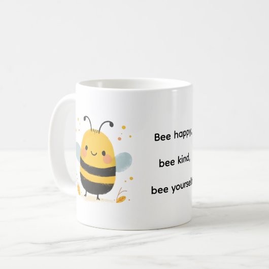 かわいい小さな蜂 コーヒーマグカップ (正面左)