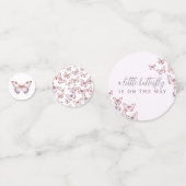 かわいい小さな蝶が途中の赤ちゃんシャワー コンフェッティ (裏面)