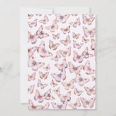 かわいい小さな蝶が途中の赤ちゃんシャワー 招待状 (裏面)