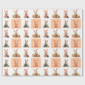 かわいい小さな読バニー ラッピングペーパー (フラット)