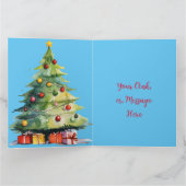 かわいい小さな豚のクリスマスの挨拶 カード (内部)