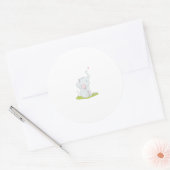 かわいい小さな象のステッカー ラウンドシール (封筒)