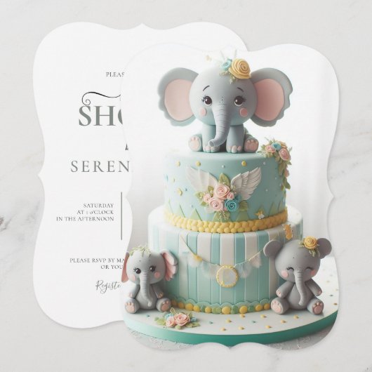 かわいい小さな象の層ケーキ (正面/裏面)