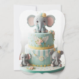 かわいい小さな象の層ケーキ