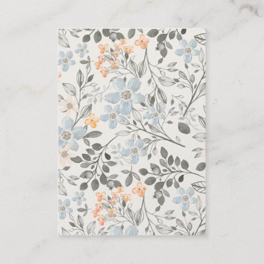 かわいい小さな象の葉の本の赤ちゃんシャワー エンクロージャーカード (裏面)