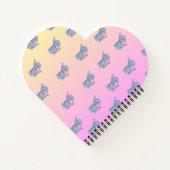 かわいい小さな象 ピンク グレー ノートブック (裏面)