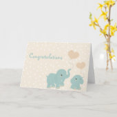 かわいい小さな象、喜びの小さな束 カード (黄色い花)