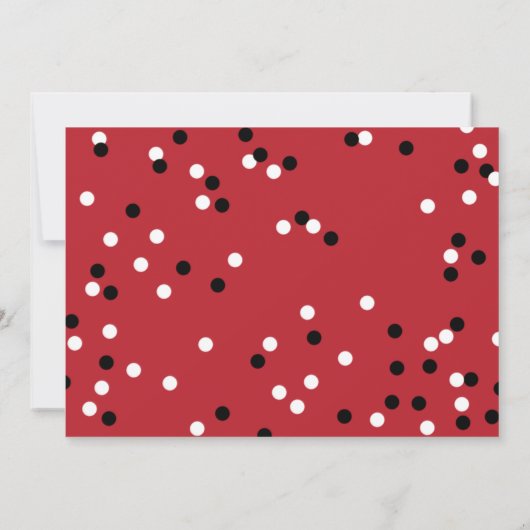 かわいい小さな赤いラディバグ動物の誕生日 招待状 (裏面)