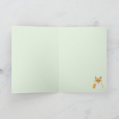 かわいい小さな赤い狐 - 雪の中 カード (内部)