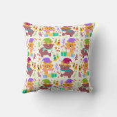 かわいい小さな赤ん坊の動物クリスマスパターンの子供 クッション (裏面)