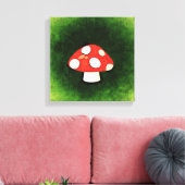 かわいい小さな赤キノコ キャンバスプリント (インサイチュ (リビング))
