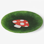 かわいい小さな赤キノコ ペーパープレート (アングル)