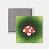 かわいい小さな赤キノコ マグネット (正面/裏面)