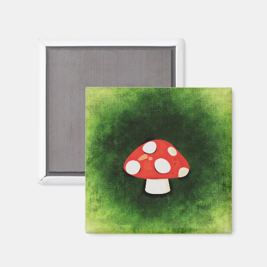 かわいい小さな赤キノコ マグネット (正面/裏面)