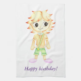 かわいい小さな赤毛の少年 キッチンタオル