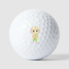 かわいい小さな赤毛の少年 ゴルフボール