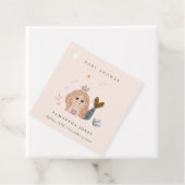 かわいい小さな赤面シーマーメイドガールベビーシャワー フェイバータグ (インサイチュ)