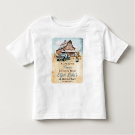 かわいい小さな農夫の3歳の誕生日パーティー トドラーTシャツ