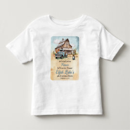 かわいい小さな農夫の3歳誕生日パーティー トドラーTシャツ