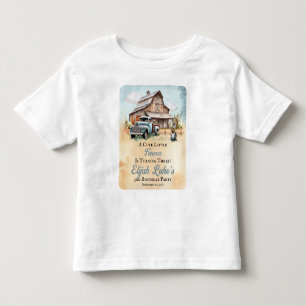 かわいい小さな農夫の3歳誕生日パーティー トドラーTシャツ