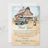 かわいい小さな農家が赤ちゃんシャワーを浴びる サンキューカード (正面)