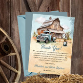 かわいい小さな農家が赤ちゃんシャワーを浴びる サンキューカード