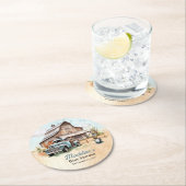 かわいい小さな農家の赤ちゃんシャワー ラウンドペーパーコースター (インサイチュ)