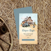 かわいい小さな農家赤ちゃんシャワーおむつラッフル エンクロージャーカード