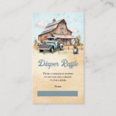 かわいい小さな農家赤ちゃんシャワーおむつラッフル エンクロージャーカード (正面)