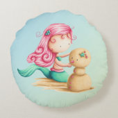 かわいい小さな遊人魚の砂と ラウンドクッション (裏面)