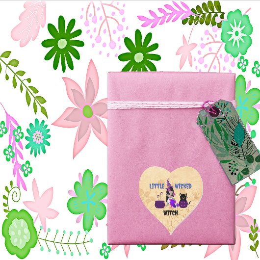 かわいい小さな邪悪な魔女ブラックキャット魔法カルドロン ハートシール