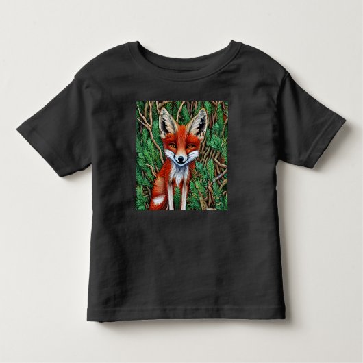 かわいい小さな野生のキツネ トドラーTシャツ (正面)