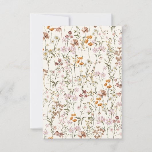 かわいい小さな野生の花テラコッタ赤ちゃんシャワー 招待状 (裏面)