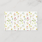 かわいい小さな野花の赤ちゃんシャワーおむつラッフル エンクロージャーカード (裏面)