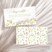 かわいい小さな野花の赤ちゃんシャワーおむつラッフル エンクロージャーカード