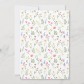 かわいい小さな野花1st誕生日ガールパーティー 招待状 (裏面)