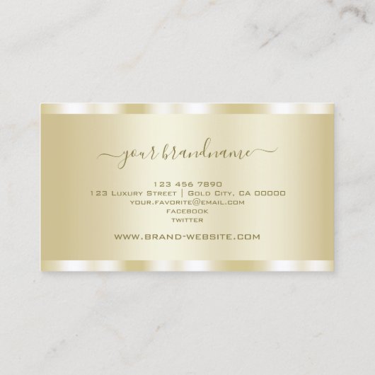かわいい小さな金ゴールドで華やかなダイヤモンドフェイク効果 名刺 (裏面)