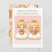 かわいい小さな金色のガーディアンエンジェル ポストカード (正面/裏面)