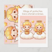 かわいい小さな金色の守護天使 ポストカード (正面/裏面)