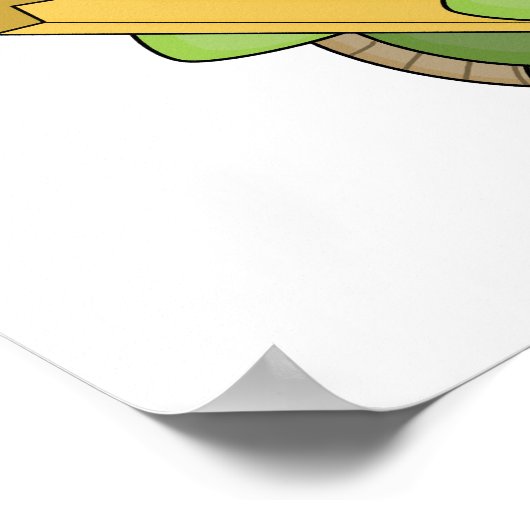 かわいい小さな鉛筆の亀 ポスター (角)