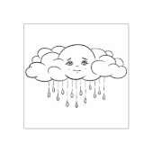 かわいい小さな雨雲のゴム印 ラバースタンプ (インプリント)