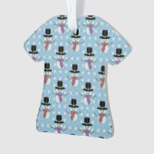 かわいい小さな雪だるまパターン オーナメント (正面)